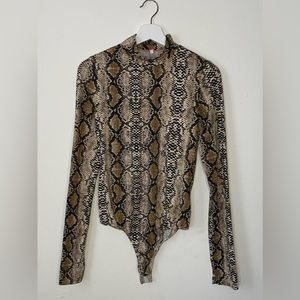 Renamed’ Snake Skin Long Sleeve Body Suit